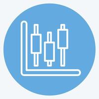 Icon Stock Invesment. related to Savings symbol. blue eyes style. design editable vector