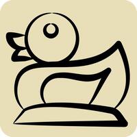 Icon Duck. related to Kindergarten symbol. hand drawn style. design editable vector