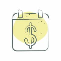Icon Savings Calendar. related to Savings symbol. Color Spot Style. design editable vector