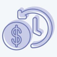 Icon Time Saved. related to Savings symbol. two tone style. design editable vector