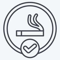 Icon Smoking Area. related to Smoking symbol. line style. design editable vector