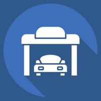 Icon Garage. related to Parking symbol. long shadow style. design editable vector
