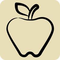Icon Apple. related to Kindergarten symbol. hand drawn style. design editable vector