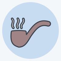 Icon Smoking Pipe. related to Retirement symbol. color mate style. design editable vector