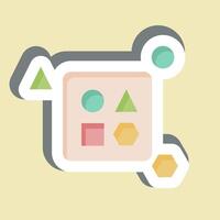Sticker Toy Shape. related to Kindergarten symbol. design editable vector