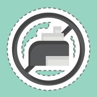 Sticker line cut No Vaping. related to Vape symbol. design editable vector