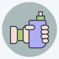 Icon Vaping. related to Vape symbol. color mate style. design editable vector