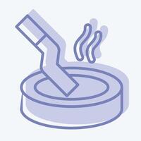 Icon Ashtray. related to Smoking symbol. two tone style. design editable vector
