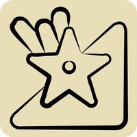 Icon Star Fish. related to Summer symbol. hand drawn style. design editable vector