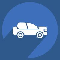 Icon Car. related to Parking symbol. long shadow style. design editable vector