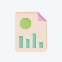 Icon Financial Report. related to Retirement symbol. flat style. design editable vector