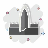 Icon Surfoad. related to Summer symbol. comic style. design editable vector