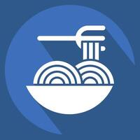 Icon Spagheti. related to Restaurant symbol. long shadow style. design editable vector