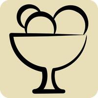 Icon Ice Cream. related to Restaurant symbol. hand drawn style. design editable vector