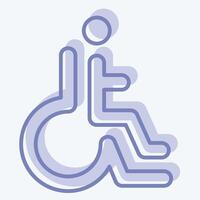 Icon Disabled. related to Parking symbol. two tone style. design editable vector