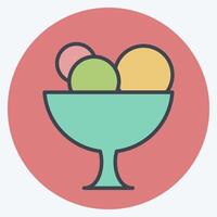Icon Ice Cream. related to Restaurant symbol. color mate style. design editable vector