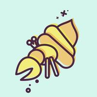 Icon Crab. related to Summer symbol. MBE style. design editable vector