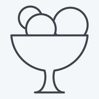 Icon Ice Cream. related to Restaurant symbol. line style. design editable vector