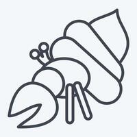 Icon Crab. related to Summer symbol. line style. design editable vector