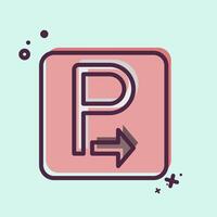 Icon Arrow. related to Parking symbol. MBE style. design editable vector