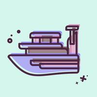 Icon Yacht. related to Summer symbol. MBE style. design editable vector