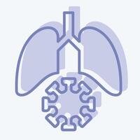 Icon Lung Cancer. related to Smoking symbol. two tone style. design editable vector