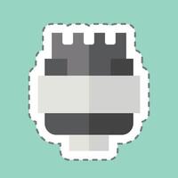 Sticker line cut Insulation. related to Vape symbol. design editable vector