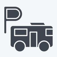 Icon Bus Parking. related to Parking symbol. glyph style. design editable vector