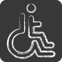 Icon Disabled. related to Parking symbol. chalk Style. design editable vector