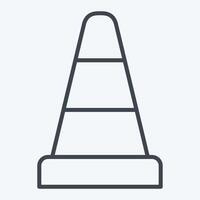 Icon Traffic Cone. related to Parking symbol. line style. design editable vector