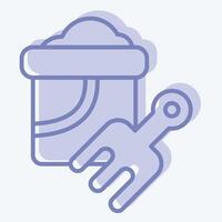 Icon Bucket. related to Summer symbol. two tone style. design editable vector