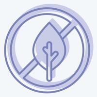 Icon No Tabacco. related to Vape symbol. two tone style. design editable vector