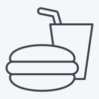 Icon Fast Food. related to Restaurant symbol. line style. design editable vector