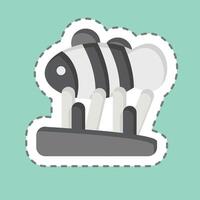 Sticker line cut Clown Fish. related to Summer symbol. design editable vector