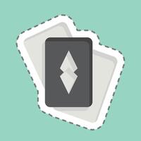 Sticker line cut Card Game. related to Retirement symbol. design editable vector