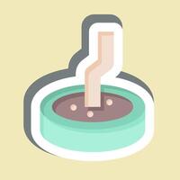 Sticker Cigarette Stub. related to Smoking symbol. design editable vector