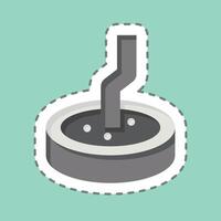 Sticker line cut Cigarette Stub. related to Smoking symbol. design editable vector