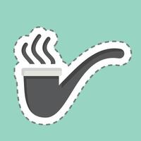 Sticker line cut Pipe. related to Smoking symbol. design editable vector