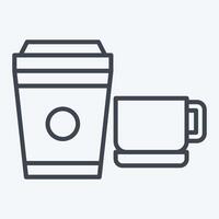 Icon Coffe. related to Restaurant symbol. line style. design editable vector