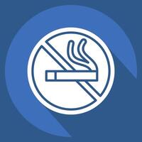 Icon No Smoking. related to Smoking symbol. long shadow style. design editable vector