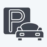 Icon Parking. related to Parking symbol. glyph style. design editable vector