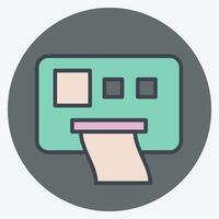 Icon Ticket Machine. related to Parking symbol. color mate style. design editable vector