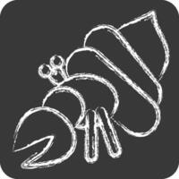 Icon Crab. related to Summer symbol. chalk Style. design editable vector