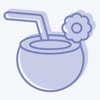 Icon Coconut. related to Summer symbol. two tone style. design editable vector