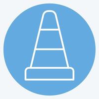 Icon Traffic Cone. related to Parking symbol. blue eyes style. design editable vector