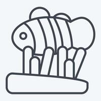 Icon Clown Fish. related to Summer symbol. line style. design editable vector