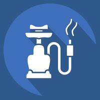 Icon Shisha. related to Smoking symbol. long shadow style. design editable vector
