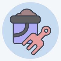 Icon Bucket. related to Summer symbol. color mate style. design editable vector