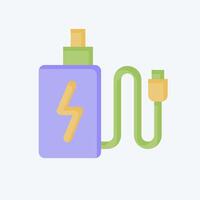 Icon Charging. related to Vape symbol. flat style. design editable vector