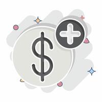 Icon Add Savings. related to Savings symbol. comic style. design editable vector